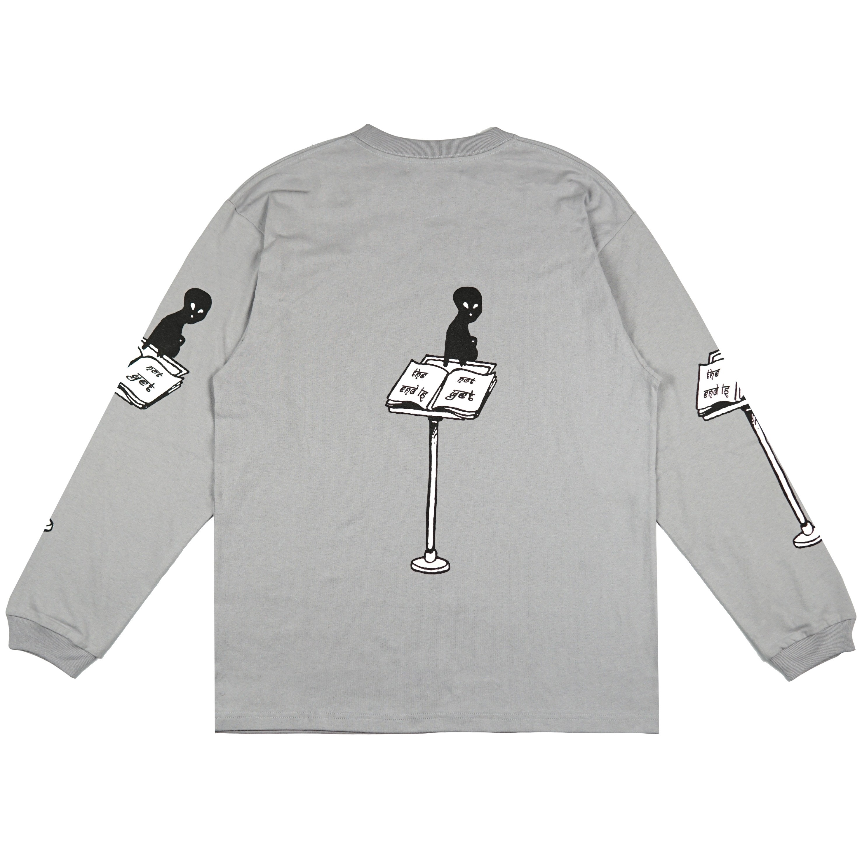 THE END LS T-SHIRT GREY | ALIVEWITHBRAIN